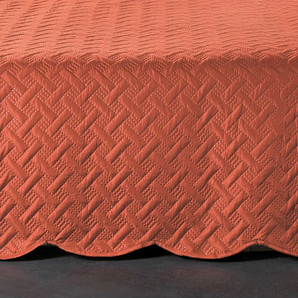 Couverture molletonné surpiquage graphique (150x150 cm - Cuivre)>Linder Hot