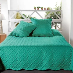 Couverture molletonné surpiquage graphique (180x240 cm - Vert)> Best