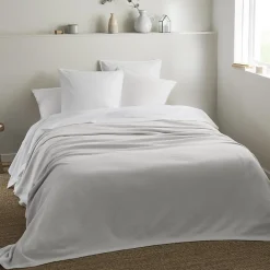 Couverture naturelle en 100% coton recyclé (180x240 cm - Gris Perle)* Couverture