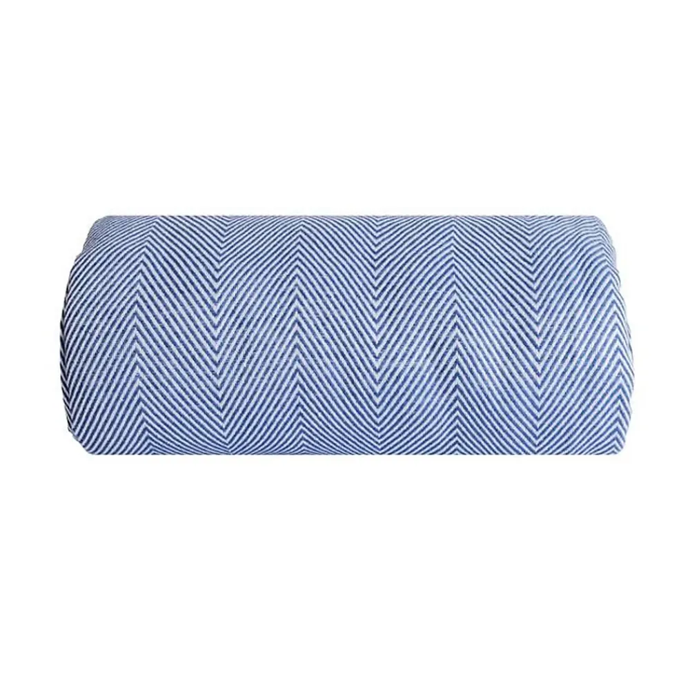 Sacasa Couverture plaid 100% coton bleu marine avec franges 180x220cm ZIGORA -* Boutis, Couvre-Lit, Édredon