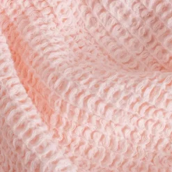 Couverture plaid 100% coton rose pâle avec pompons 130x170cm ARNISKA -><noscript><img width=