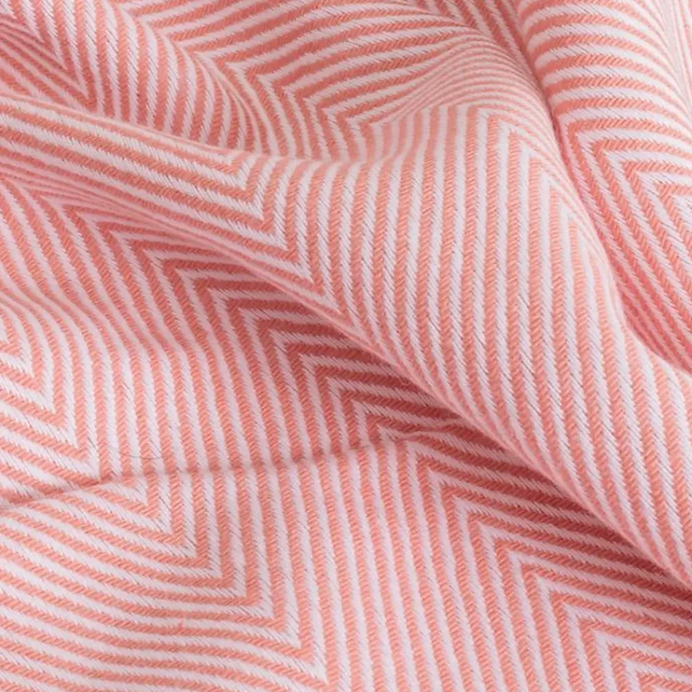 Sacasa Couverture plaid 100% coton rose saumon avec franges 180x220cm ZIGORA -* Boutis, Couvre-Lit, Édredon