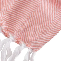 Sacasa Couverture plaid 100% coton rose saumon avec franges 180x220cm ZIGORA -* Boutis, Couvre-Lit, Édredon