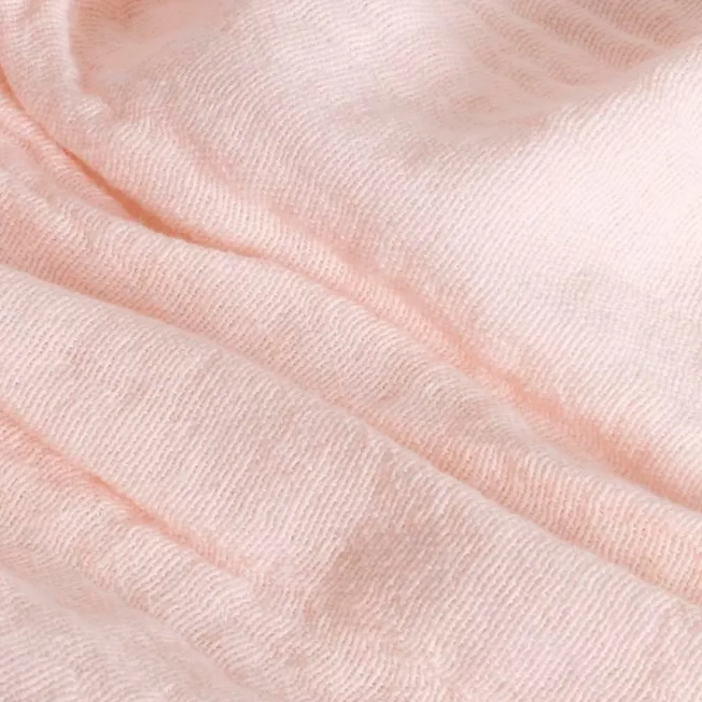 Sacasa Couverture plaid 100% coton rose pâle avec franges 130x170cm BITALD -* Boutis, Couvre-Lit, Édredon