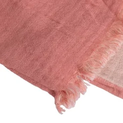 Sacasa Couverture plaid 100% coton rose saumon avec franges 180x220cm BITALD -* Boutis, Couvre-Lit, Édredon
