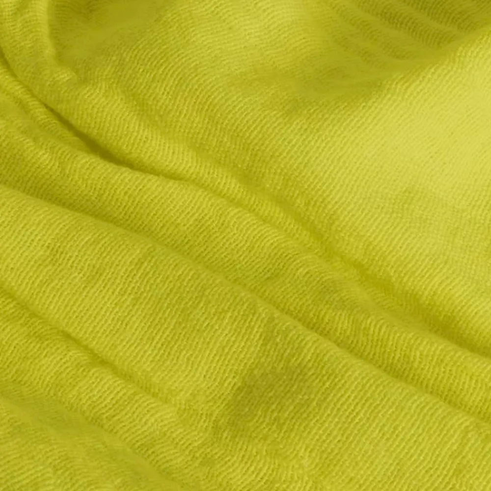 Sacasa Couverture plaid 100% coton vert citron avec franges 130x170cm BITALD -* Boutis, Couvre-Lit, Édredon