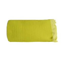 Sacasa Couverture plaid 100% coton vert citron avec franges 130x170cm BITALD -* Boutis, Couvre-Lit, Édredon
