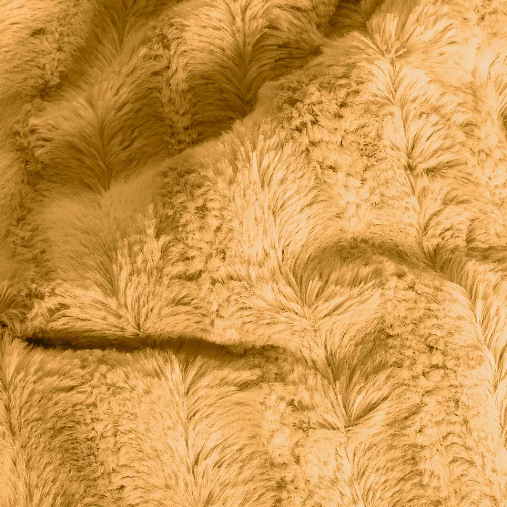 Sacasa Couverture plaid BERGIL en polyester jaune 180x220 cm -* Boutis, Couvre-Lit, Édredon