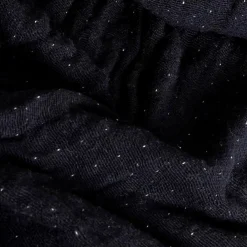 Sacasa Couverture plaid BITALD en coton 100 % - Noir avec franges - 130x170 cm -* Boutis, Couvre-Lit, Édredon