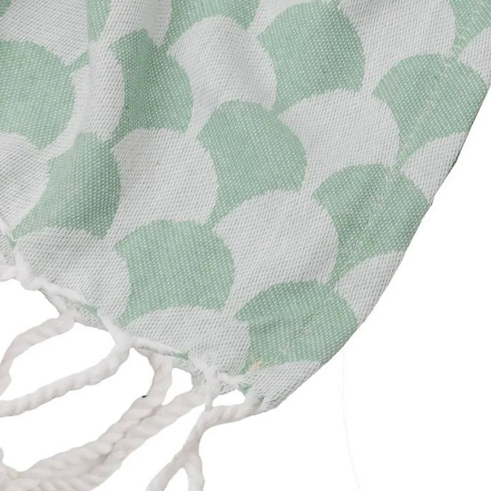 Couverture plaid en coton 100% vert à franges - DROPALL ->Sacasa Outlet
