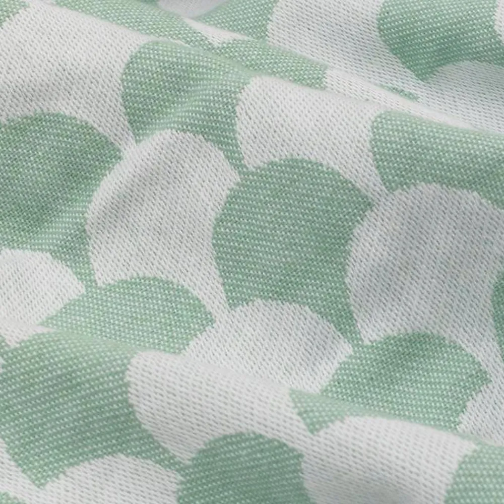 Couverture plaid en coton 100% vert à franges - DROPALL ->Sacasa Outlet