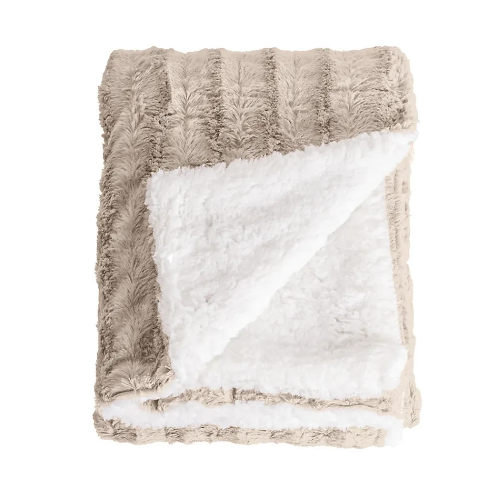 Couverture plaid en polyester beige 130x170 cm - Collection BERGIL ->Sacasa Clearance