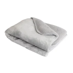 Sacasa Couverture plaid gris clair 130x170cm SMOOTIK -* Boutis, Couvre-Lit, Édredon