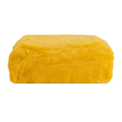 Couverture plaid jaune 130x160cm MINNOR -><noscript><img width=