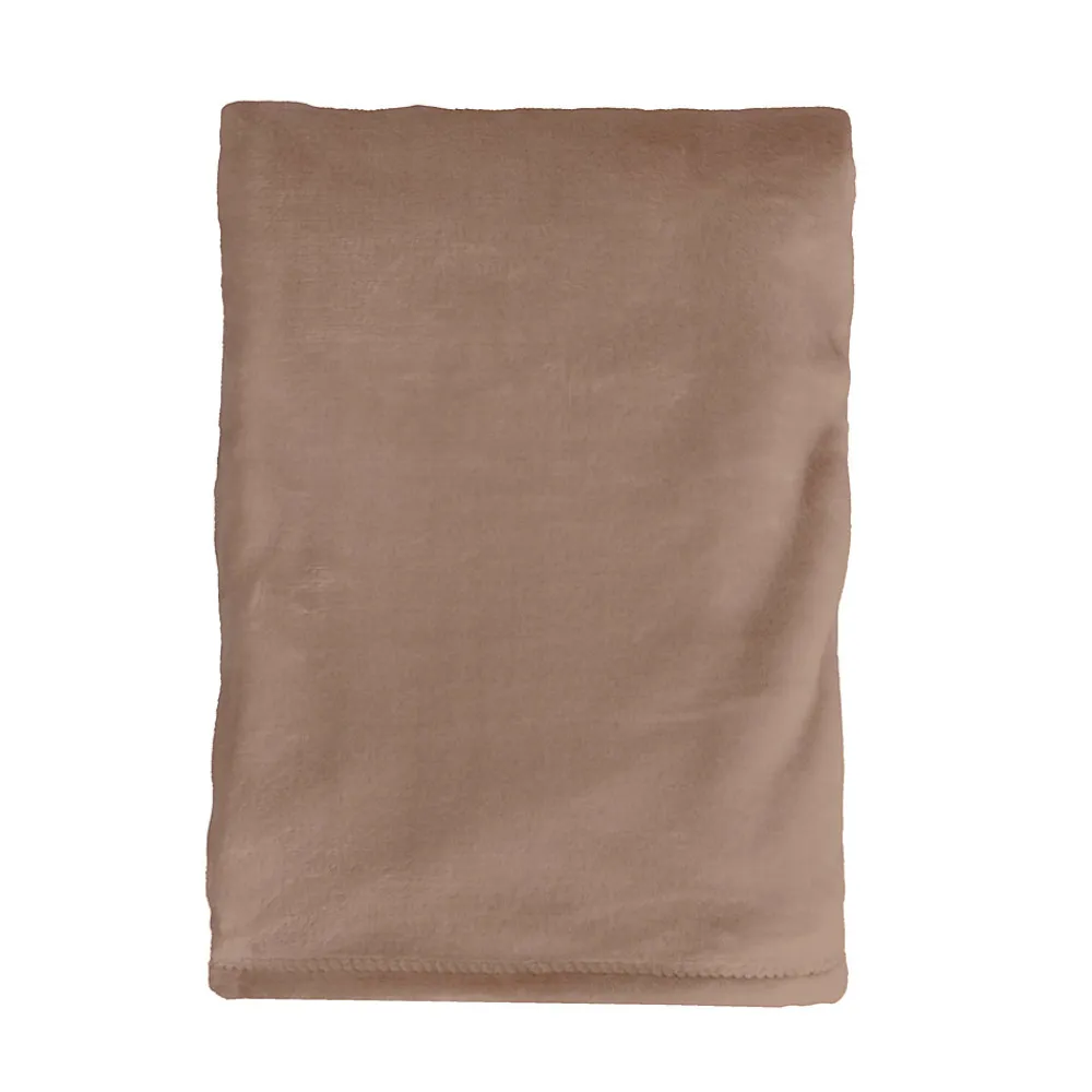 Couverture Plaid marron FLANBERG en Polyester - 180x220 cm ->Sacasa Online