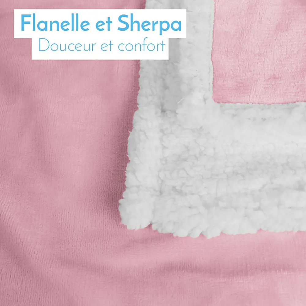 Couverture, plaid polaire pour enfant 75 x 100 cm en flanelle et sherpa ultra doux - Bleu ->Monsieur Bébé New