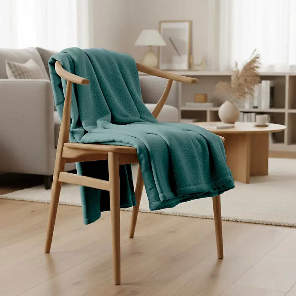 Sacasa Couverture plaid verte 130x170cm PANORA -* Boutis, Couvre-Lit, Édredon