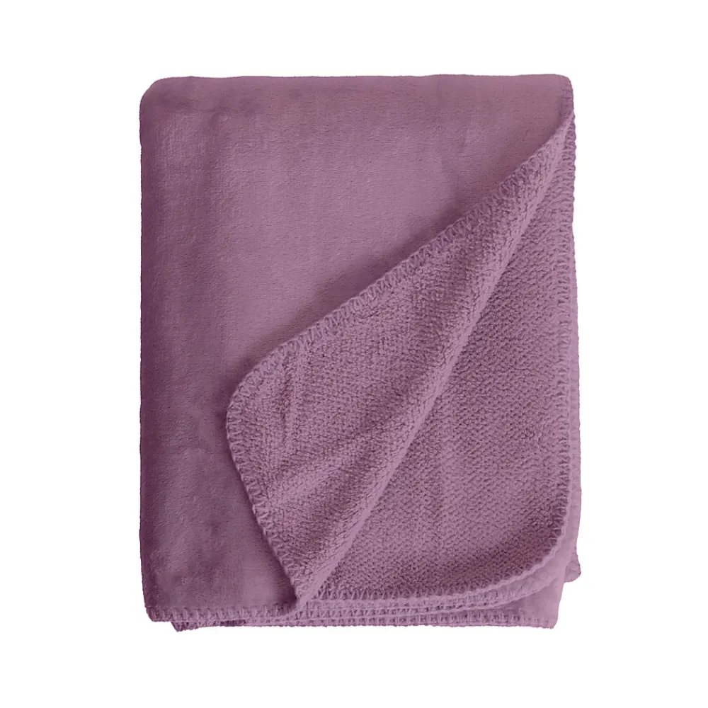 Couverture plaid violette 130x170cm SMOOTHY ->Sacasa