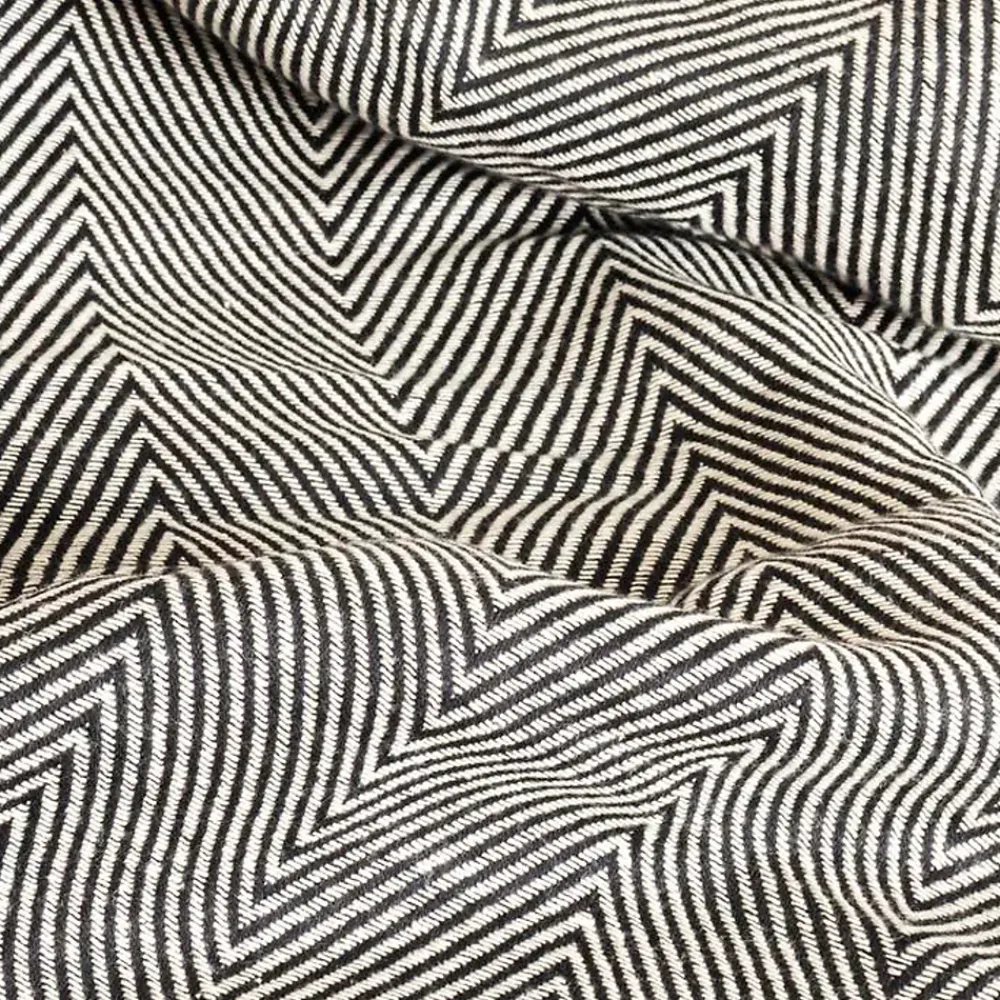 Sacasa Couverture plaid ZIGORA en coton 100 % - Noir avec franges 180x220 cm -* Boutis, Couvre-Lit, Édredon