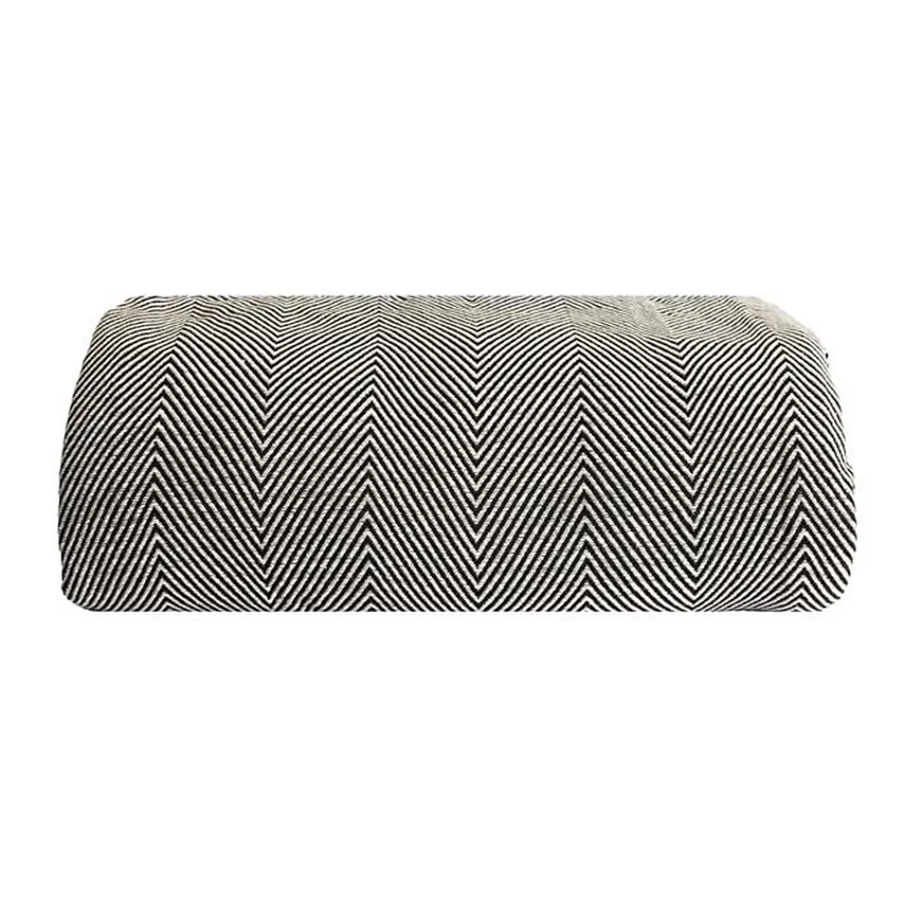 Sacasa Couverture plaid ZIGORA en coton 100 % - Noir avec franges 180x220 cm -* Boutis, Couvre-Lit, Édredon