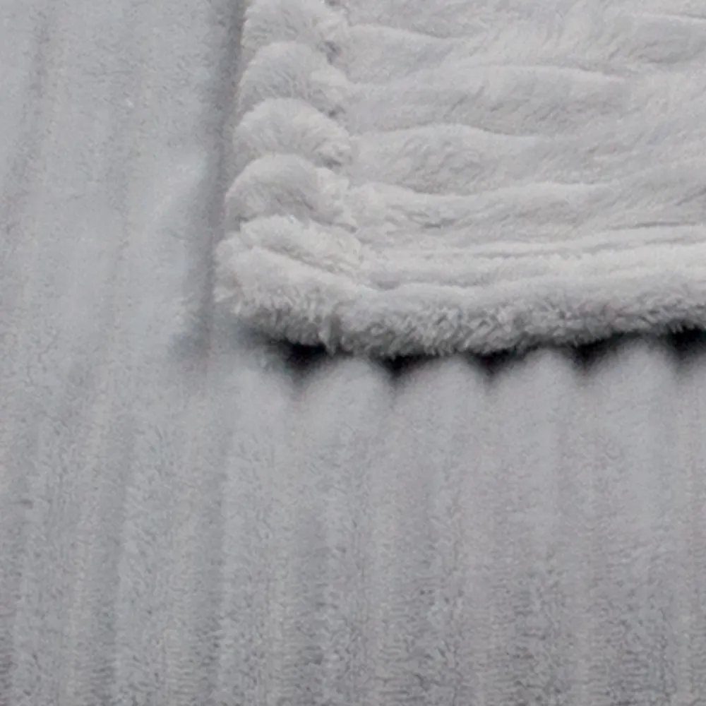 Toison d'Or Couverture polaire - - Effet côtelé 3D (240x260 cm - Gris Perle)* Couverture