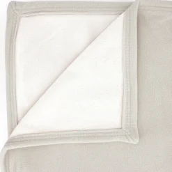 Couverture polaire luxe 180x220 cm 100% polyester 430g/m2 NARVIK Galet/Naturel><noscript><img width=
