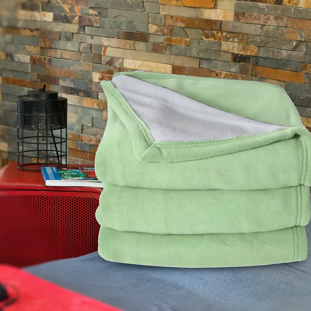 Linnea Couverture polaire luxe 180x220 cm 100% polyester 430g/m2 NARVIK Vert Tilleul* Couverture