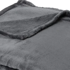 Couverture polaire microvelours 220x240 cm VELVET Gris Acier><noscript><img data-lazyloaded=