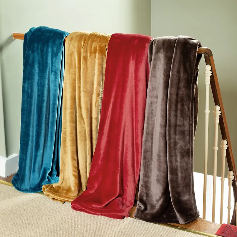 Linnea Couverture polaire microvelours 180x220 cm VELVET Bleu Lac* Couverture