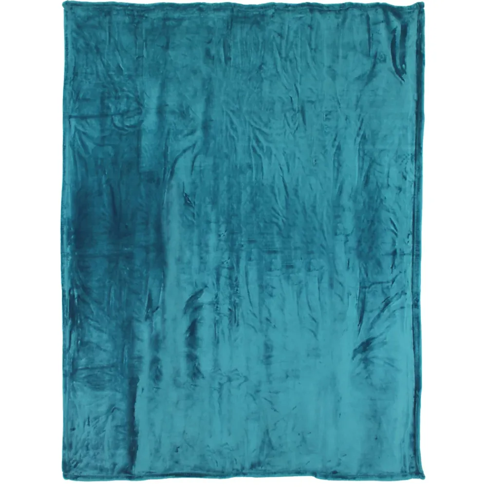 Linnea Couverture polaire microvelours 180x220 cm VELVET Bleu Lac* Couverture