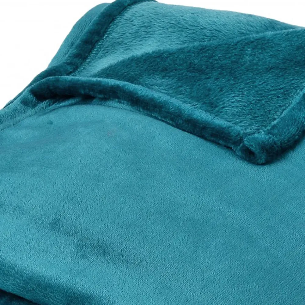 Linnea Couverture polaire microvelours 180x220 cm VELVET Bleu Lac* Couverture
