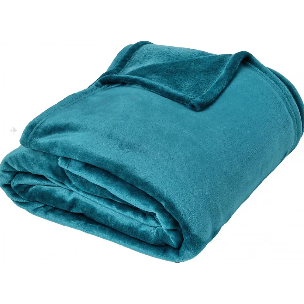 Linnea Couverture polaire microvelours 180x220 cm VELVET Bleu Lac* Couverture