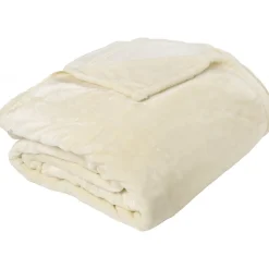 Couverture polaire microvelours 240x260 cm VELVET Ivoire>Linnea Outlet