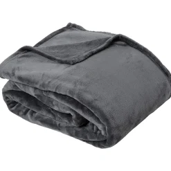 Couverture polaire microvelours 240x260 cm VELVET Gris Acier>Linnea Outlet