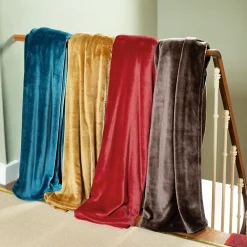 Couverture polaire microvelours 240x260 cm VELVET Gris Acier><noscript><img width=