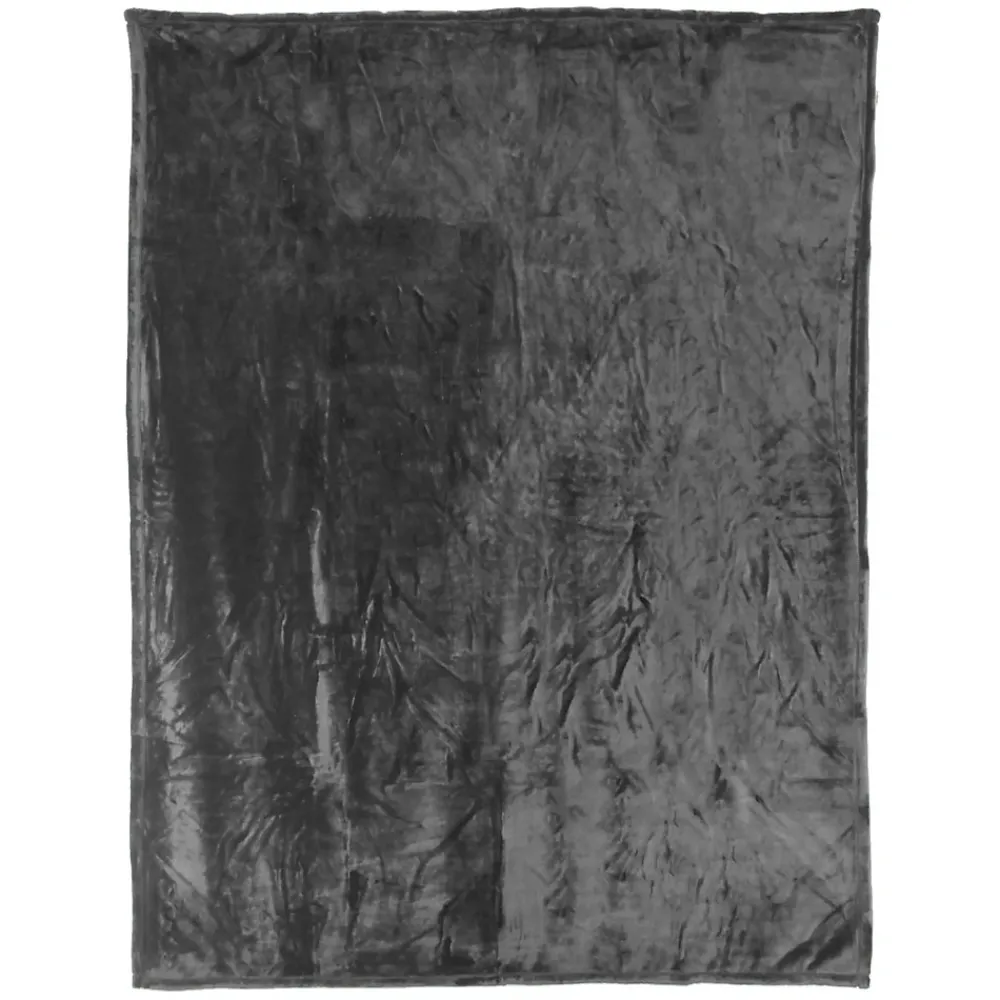 Couverture polaire microvelours 240x260 cm VELVET Gris Acier>Linnea Outlet