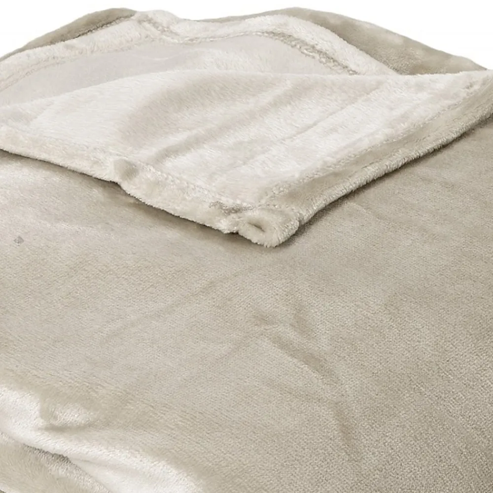 Couverture polaire microvelours 180x220 cm VELVET Gris Galet>Linnea Sale