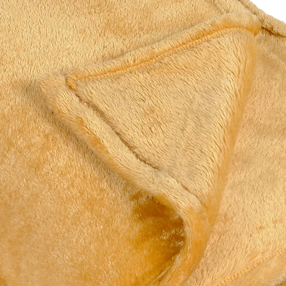 Couverture polaire unie "PILONGA" (220x240 cm - Jaune moutarde)>Linder Discount