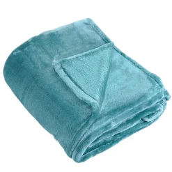 Couverture polaire unie "PILONGA" (220x240 cm - Bleu ciel)>Linder Discount