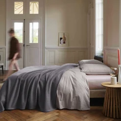 Couverture polaire 180x220 cm 100% Polyester 350g/m2 TEDDY Gris Acier>Linnea Online