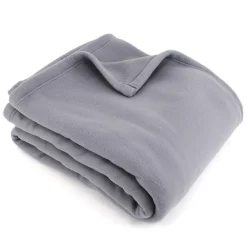 Couverture polaire 180x220 cm 100% Polyester 350g/m2 TEDDY Gris Acier>Linnea Online