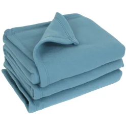 Couverture polaire 240x260 cm 100% Polyester 350g/m2 TEDDY bleu Lac>Linnea New