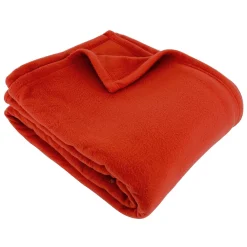 Couverture polaire 180x220 cm 100% Polyester 350g/m2 TEDDY Rouge terracotta>Linnea Best