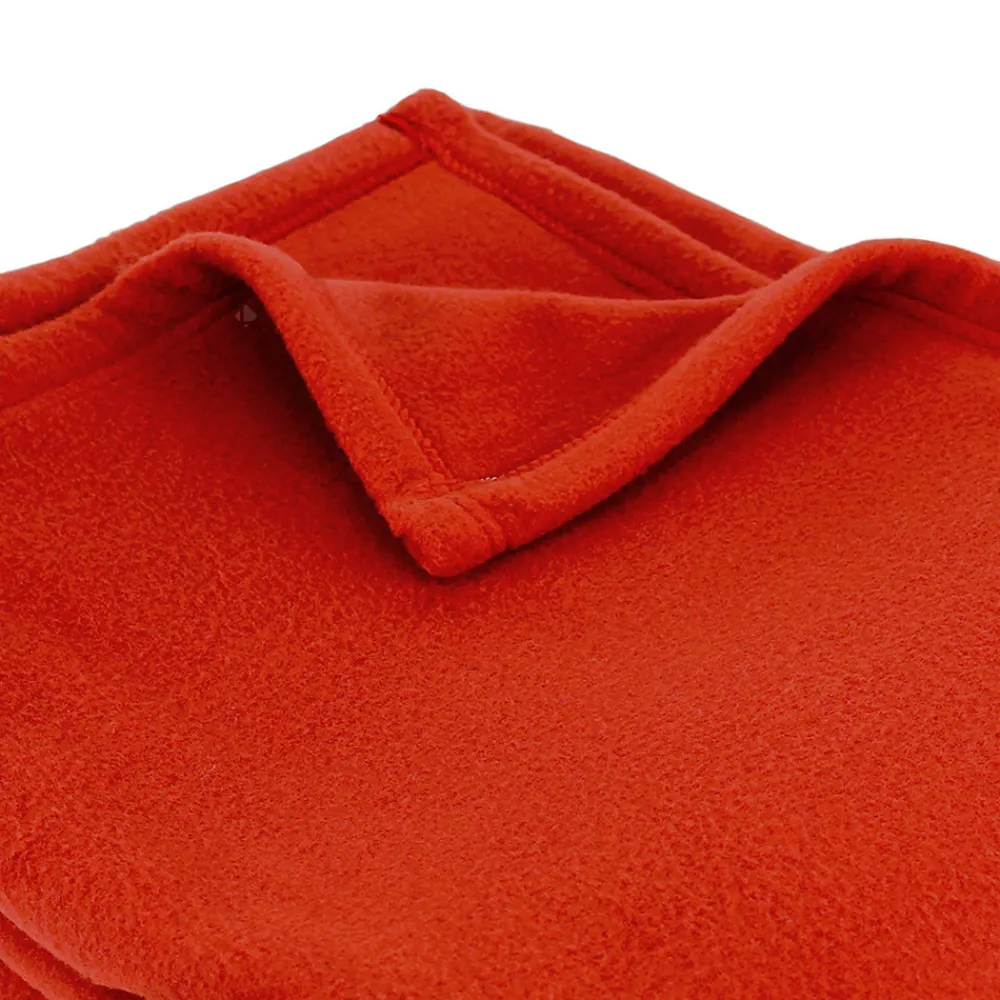 Couverture polaire 180x220 cm 100% Polyester 350g/m2 TEDDY Rouge terracotta>Linnea Best