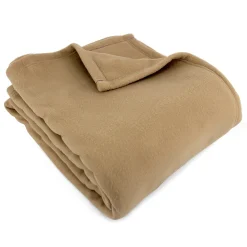 Couverture polaire 220x240 cm 100% Polyester 350g/m2 TEDDY Marron Sable>Linnea Discount