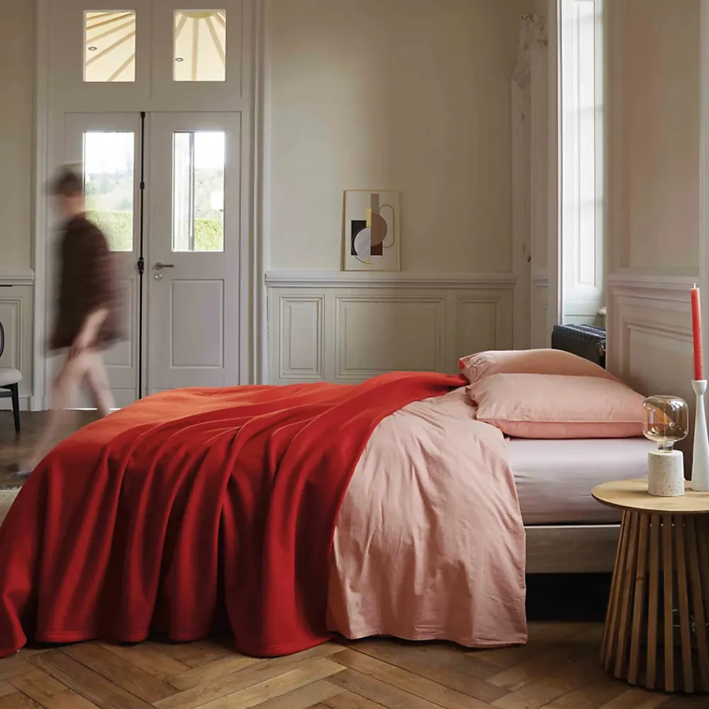 Linnea Couverture polaire 240x260 cm 100% Polyester 350g/m2 TEDDY Rouge Terracotta* Couverture