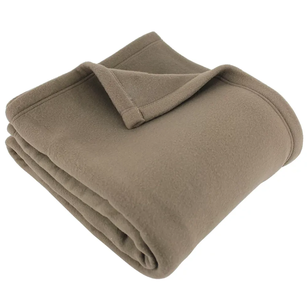 Linnea Couverture polaire 180x220 cm 100% Polyester 350g/m2 TEDDY Marron Taupe* Couverture