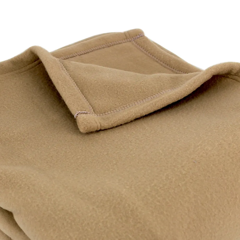Couverture polaire 240x300 cm 100% Polyester 350g/m2 TEDDY Marron Sable>Linnea Hot