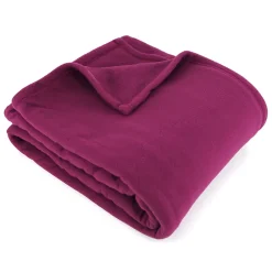 Linnea Couverture polaire 180x220 cm 100% Polyester 350g/m2 TEDDY Violet Prune* Couverture