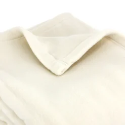 Couverture polaire 180x220 cm 100% Polyester 350g/m2 TEDDY Blanc Naturel><noscript><img width=